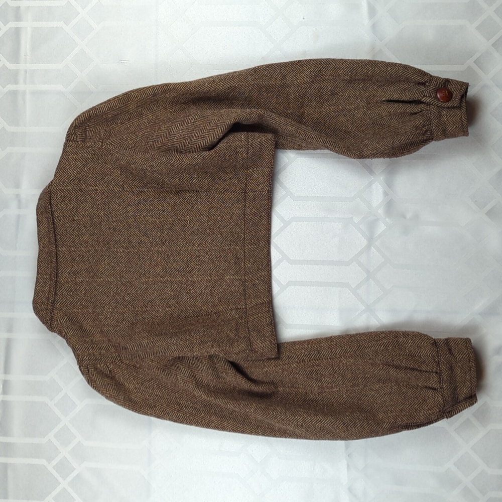 SOLD! Wool Blend Herringbone Bolero Old Fashioned Zara - Picture 3 of 12